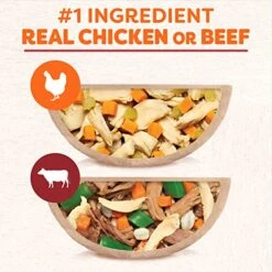 Cesar Wholesome Bowls Adult Soft Wet Dog Food Variety Pack, Beef, Chicken, Carrots, Barley & Green Beans Recipe And Chicken, Apple & Sweet Potato Recipe, (6) 3 Oz. Bowls -Zoo Shop 51U3TxMKI1L