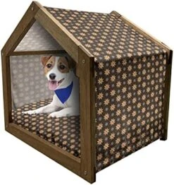 Ambesonne Fruit Wooden Dog House, Juicy Strawberries With Leaves Yummy Food Organic Charming Sweets Graphic Design, Indoor & Outdoor Portable Dog Kennel With Pillow And Cover, X-Large, Red Fern Green -Zoo Shop 51UKj 3AL. AC
