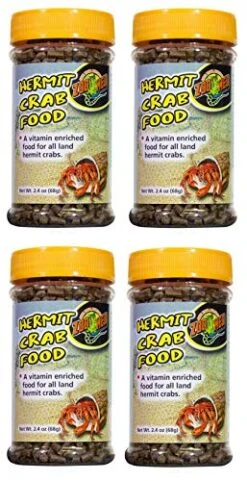 Zoo Med 4 Pack Of Hermit Crab Food, 2.4 Ounces Each