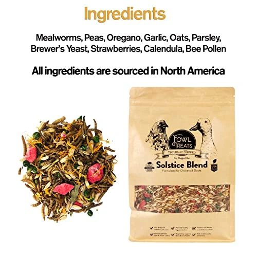 Fowl Treats Naturally Fortified Treats – Protein Rich Supplement Suitable For Chickens, Hens And Ducks, Hand Mixed With USA Grown Ingredients – Solstice Blend – 32oz 4 Fowl Treats Naturally Fortified Treats – Protein Rich Supplement Suitable For Chickens, Hens And Ducks, Hand Mixed With USA Grown Ingredients – Solstice Blend – 32oz - Image 2