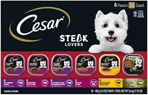 CESAR Wet Dog Food Classic Loaf In Sauce Grilled Chicken, Filet Mignon, Porterhouse Steak, Beef, Chicken & Liver And Turkey Variety Pack (36) 3.5 Oz. Easy Peel Trays 15 CESAR Wet Dog Food Classic Loaf In Sauce Grilled Chicken, Filet Mignon, Porterhouse Steak, Beef, Chicken & Liver And Turkey Variety Pack (36) 3.5 Oz. Easy Peel Trays - Image 13
