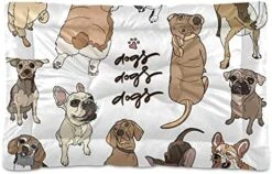 Fast Junk Food Hamburger French Fries Ice Cream Faces On Black Dog Cat Bed Mat Soft Crate Pad Mattress Cushion For Small Medium Pets, Anti Slip Sleeping Kennel Mat Washable & Dry 36x24 Inch -Zoo Shop 51Uq0zI8jRL. AC