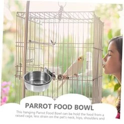 GARVALON 3pcs Stainless Steel Drinking Glasses Pet Water Bowl Macaw Cage Parrot Drinking Bowls Bird Feeding Dish Bird Water Dispenser Bird Water Holder Chinchilla Food Bowl Parrot Supplies -Zoo Shop 51UrDx8C6eL