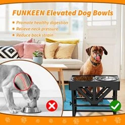 Funkeen Elevated Dog Bowls Adjustable 4 Height Raised Dog Bowl Stand With 2 Stainless Steel Pet Bowl, Lifted Dog Food And Water Bowls Holder For Small Medium Large Dogs, Black, (SDRFG-05416) 10 Funkeen Elevated Dog Bowls Adjustable 4 Height Raised Dog Bowl Stand With 2 Stainless Steel Pet Bowl, Lifted Dog Food And Water Bowls Holder For Small Medium Large Dogs, Black, (SDRFG-05416) -Zoo Shop 51V19ky5m0L