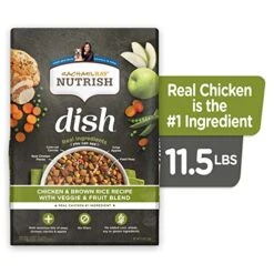 Rachael Ray Nutrish Dish Premium Dry Dog Food, Chicken & Brown Rice Recipe With Veggies & Fruit, 11.5 Pound -Zoo Shop 51V8ElfVhsL