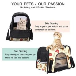 Pet Carrier Lovely Little Dog Bone Dog Food Soft-Sided Pet Travel Carriers For Cats,Dogs Puppy Comfort Portable Foldable Pet Bag Airline Approved -Zoo Shop 51VIoNhoSZL