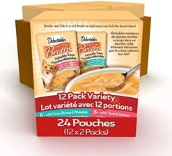 Hartz Delectables Savory Broths Chicken & Veggies Lickable Cat Treat, 12 Pack -Zoo Shop 51VJXxunLJL. AC