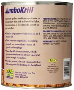 Tetra JumboKrill Freeze-Dried Jumbo Shrimp 14 Ounces, Natural Shrimp Treat For Aquarium Fish, Red (16200) -Zoo Shop 51VbcVsf7mL