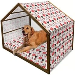 Ambesonne Sushi Wooden Pet House, Seafood Themed Traditional Sushi Rolls Consisting Of Rice Raw Fish Veggies In Seaweed, Indoor & Outdoor Portable Dog Kennel With Pillow And Cover, Small, Multicolor -Zoo Shop 51ViOrKmUSL. AC