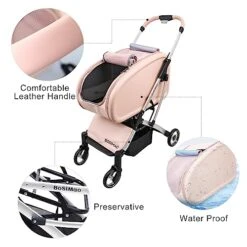 Pink Cat Stroller For Large Cat 20 To 30 Lbs,Foldable Pet Stroller For Large Cat,Sturdy Aluminum Frame,Collapsible,Lightweight Pink Pet Stroller For Cat,Mesh Windows,Breathable 13 Pink Cat Stroller For Large Cat 20 To 30 Lbs,Foldable Pet Stroller For Large Cat,Sturdy Aluminum Frame,Collapsible,Lightweight Pink Pet Stroller For Cat,Mesh Windows,Breathable -Zoo Shop 51Vq1aj3dSL