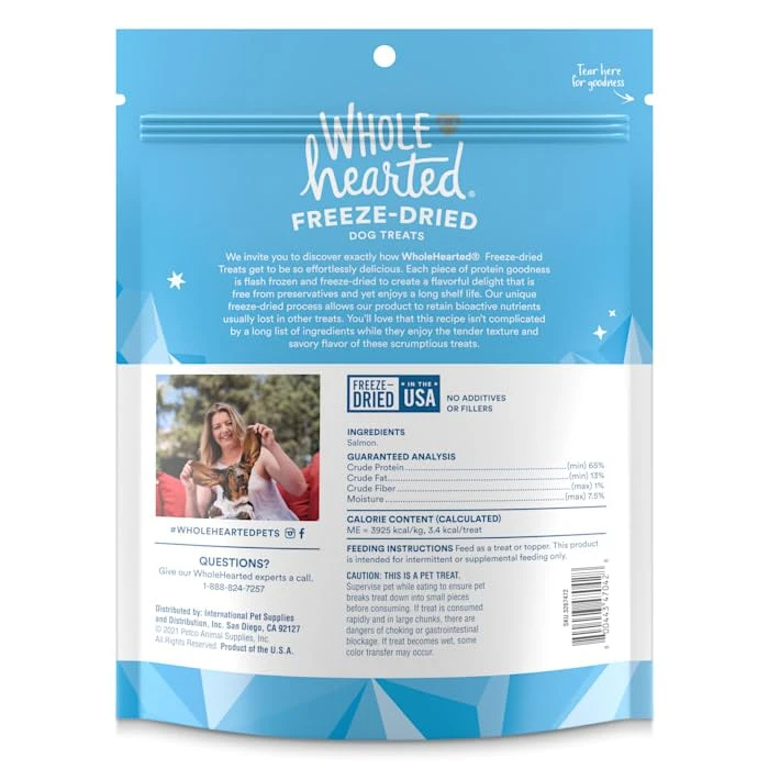 WholeHearted Salmon Freeze-Dried Dog Treats, 8 Oz. 4 WholeHearted Salmon Freeze-Dried Dog Treats, 8 Oz. - Image 2