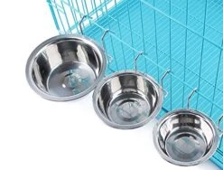 Yosoo Stainless Steel Hanging Pet Cage Bowl Diner Pet Bowl Bird Cat Dog Food Water Bowl With Hanger (Size L) -Zoo Shop 51W4IONpLRL