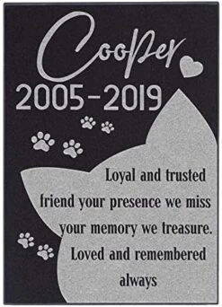 Personalized Pet Memorial Stone - Granite Dog Grave Marker | 6x6 |Sympathy Poem, Loss Of Dog Gift, Indoor - Outdoor Tombstone Headstone - Cat Grave Marker W/Pet Name #S10 -Zoo Shop 51WAc2tVLoL. AC