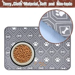 KOOLTAIL Dog Mat For Food And Water Bowls, 2 Pack Waterproof Pet Feeding Mat For Floors, Non Slip Mat For Puppy Cats -Zoo Shop 51WDjn7n6HL