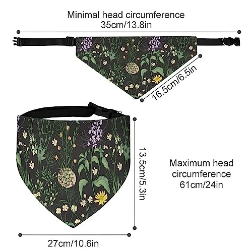 GENERIC Elegant Floral Pattern Dog Bandana,Dog Bandanas Triangle Bibs Scarf Accessories Minimal Head Cicumference 4 GENERIC Elegant Floral Pattern Dog Bandana,Dog Bandanas Triangle Bibs Scarf Accessories Minimal Head Cicumference - Image 2