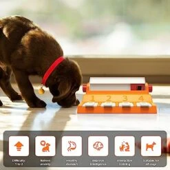 GOOLA Dog Puzzle Toys, Dog Slow Feeders, Interactive Dog Toys For IQ Training & Mental Enrichment, Fun Dog Treat Puzzle Toy For Large/Medium/Small Dogs (Orange) -Zoo Shop 51WJkfR6yuL