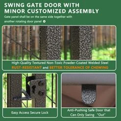 VEIKOU Dog Kennel Outdoor, 8' X 6' X 4' Dog Kennel Large, Dog Kennel W/Rotate Feeding Doors, Upgraded Canopy Dog Kennel For Yard W/Powder Coated Steel Frame -Zoo Shop 51WKjlNnAzL