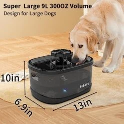 SIBAYS 9L 300OZ 2.4GAL Dog Water Fountain For Large Dogs,3 Sprouts Pet Water Fountain For Dogs,Multi Pets,3 In 1 Light,Automaticlly Super Quiet,4 Layer Filter,BPA-Free Material -Zoo Shop 51WSztEQ7CL