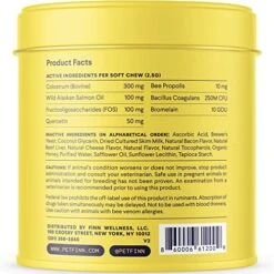Finn Allergy & Itch Supplement For Dogs | Supports Seasonal Allergies & Immune Response | Wild Alaskan Salmon Oil, Bee Propolis & Probiotics | 90 Soft Chews -Zoo Shop 51WjPcmyAxL