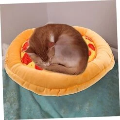 GARVALON Cat Nest Cat House Indoor Pet Mat For Food Indoor Mat Small Dog Cushion Pizza Pet Mat Dog Beds For Small Dogs Small Cat Bed Cat Hideaway Cat Toys Hot Dog Cloth The Dog Kitten Beds -Zoo Shop 51WrJOIZj5L