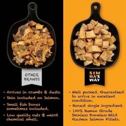 SIMBA'S WAY - Freeze Dried RAW SKINLESS Wild Alaskan Salmon Fillet Dog And Cat Treats, Organic Human Grade, Single Ingredient, All Natural, Grain-Free, No Preservatives, Made In The USA [ 2 Pack ] -Zoo Shop 51X0lW5uekL
