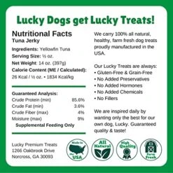 Lucky Premium Treats Tuna Jerky – Tuna Jerky Treats For Cats And Dogs, Nutrient-Rich And All-Natural Dog Treats And Cat Treats (14 Oz) -Zoo Shop 51X7gzkySdL