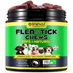 Flea And Tick Prevention For Dogs Chewable Flea And Ticks Treats, 150PCS Dog Flea & Tick Prevention Control Supplement, Flea And Tick Chews For Dogs, Oral Flea Pills For Dogs (Peking Duck Flavor)
