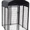 Lucky Dog 60544 Uptown Spacious 4' X 4' X 6' Heavy Duty Welded Wire Outdoor Dog Kennel With Water Resistant Cover, Black -Zoo Shop 51XVfkrSOuL