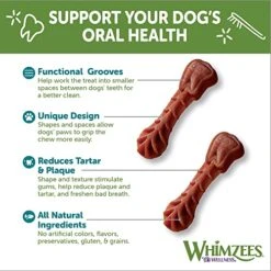 WHIMZEES By Wellness Brushing Dental Chews For Dogs, Grain-Free, Long Lasting Treats, Freshens Breath Extra Small Breed, 48 Count -Zoo Shop 51Xe4c1CW1L