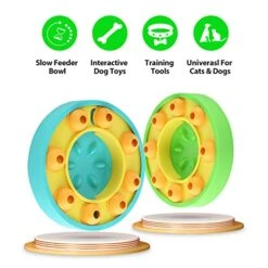 Pets Slow Feeder Bowls Dog Puzzle Toys Non Slip Smart Food Dispenser IQ Interactive Training Toy For Large/Small/Medium Cat Dog Puppies Breed -Zoo Shop 51XiPEEibBL