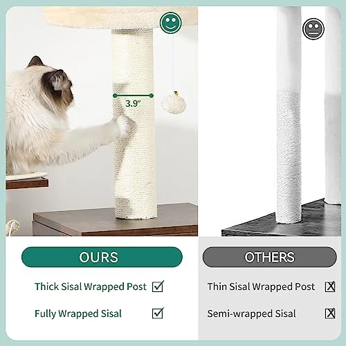 YITAHOME Litter Box Enlcosure With Cat Tree, 4-in-1 Modern Cat Tree With Cat Mat, Indoor Wooden Cat House Separable Litter Box Furniture Hidden End Table For 3-4 Large Cats 8 YITAHOME Litter Box Enlcosure With Cat Tree, 4-in-1 Modern Cat Tree With Cat Mat, Indoor Wooden Cat House Separable Litter Box Furniture Hidden End Table For 3-4 Large Cats - Image 6