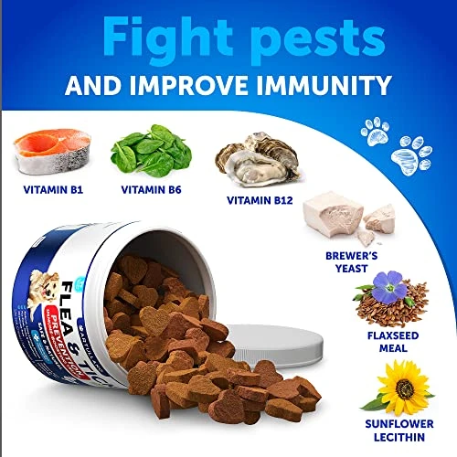 Flea And Tick Prevention For Dogs Chewables - Made In USA - Natural Flea And Tick Supplement For Dogs - Oral Flea Pills For Dogs - Pest Defense - All Breeds And Ages 5 Flea And Tick Prevention For Dogs Chewables - Made In USA - Natural Flea And Tick Supplement For Dogs - Oral Flea Pills For Dogs - Pest Defense - All Breeds And Ages - Image 3