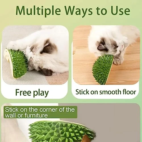 ZOVALI Durian Multifunctional Toys,Durian Cat Scratcher, Cat Scratcher Durian Comb, Massaging And Removing Floating Hair Cat Dog Mint Toys (Green+Yellow) 5 ZOVALI Durian Multifunctional Toys,Durian Cat Scratcher, Cat Scratcher Durian Comb, Massaging And Removing Floating Hair Cat Dog Mint Toys (Green+Yellow) - Image 3