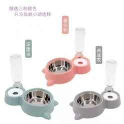 Pet Cat Food Bowl Dog Food Bowl Automatic Water Feeder Small And Medium-Sized Pet Bowl Stainless Steel Rice Bowl Pet Supplies (Blue) -Zoo Shop 51Y2tCENlDL