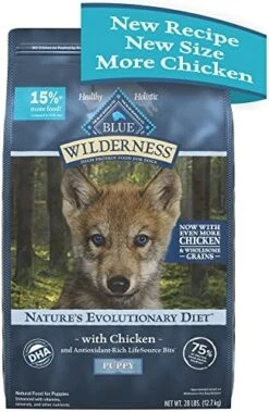 Blue Buffalo Wilderness High Protein Natural Puppy Dry Dog Food Plus Wholesome Grains, Chicken 24 Lb Bag -Zoo Shop 51Y7VZzEszL. AC