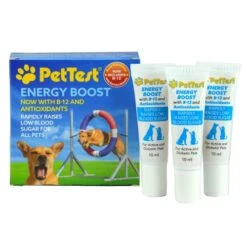PetTest New Energy Boost Glucose SOS For Pets Instantly Increases Low Blood Sugar. B12 And Antioxidants 3x10ml Tubes. Fast Acting, Meat Flavoured, Rapid Recovery For Active Or Diabetic Dogs & Cats.