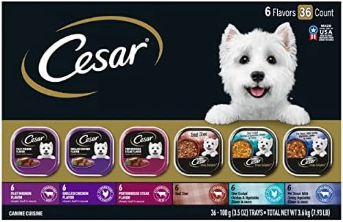 CESAR Wet Dog Food Classic Loaf In Sauce Grilled Chicken, Filet Mignon, Porterhouse Steak, Beef, Chicken & Liver And Turkey Variety Pack (36) 3.5 Oz. Easy Peel Trays 10 CESAR Wet Dog Food Classic Loaf In Sauce Grilled Chicken, Filet Mignon, Porterhouse Steak, Beef, Chicken & Liver And Turkey Variety Pack (36) 3.5 Oz. Easy Peel Trays - Image 8