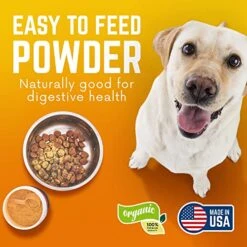 BACK 40 Dogs Pumpkin Power Vitamins For Dogs, Powdered Pumpkin With Vitamins A, C & E, Fiber-Rich Vitamins For Optimal Pet Health, Combat Constipation, Dog Multivitamin For Digestive Health, 8.1 Oz