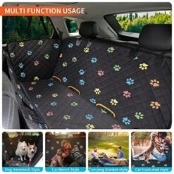 Famstar Dog Car Seat Cover For Back Seat 100% Waterproof Durable 600D 6-Layer Scratchproof Nonslip Pet Dog Seat Cover With Mesh Window For Dog Hammock For Car Trucks And SUV -Zoo Shop 51YUerot5xL