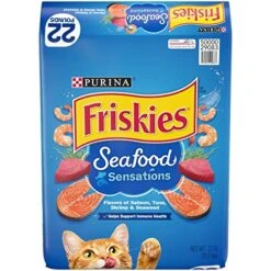 Purina Friskies Dry Cat Food, Seafood Sensations - 22 Lb. Bag