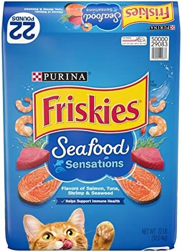Purina Friskies Dry Cat Food, Seafood Sensations - 22 Lb. Bag 8 Purina Friskies Dry Cat Food, Seafood Sensations - 22 Lb. Bag - Image 6