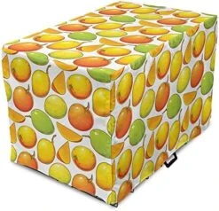 Ambesonne Food Dog Crate Cover, Pastel Tone Design Of Coffee Cups And Bitten Donuts Illustration, Easy To Use Pet Kennel Cover For Small Dogs Puppies Kittens, 18 Inch, Champagne Cocoa -Zoo Shop 51YfOEntFL. AC