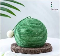 JYDQM Cats Tree Scratcher Woven Cats Scratch Cactus Ball With Wood Base Pet Toy Scratch Board Ball Pet Cat Supplies (Color : C, Size : One Size) -Zoo Shop 51YweUkpClL. AC