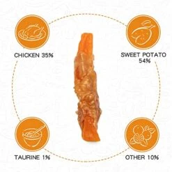 PAWUP Dog Treats Chicken Jerky Wrapped Sweet Potato, Natural Ingredients W/Taurine, Grain Free Dog Treats, 12.5 Oz -Zoo Shop 51Z8upab4ML