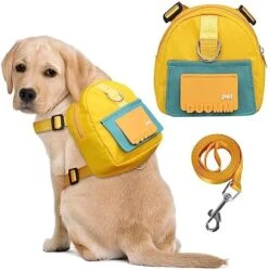 DoggieKit Dog Backpack Harness With Leash,Cute Pet Puppy Backpacks Bulid-in Dog Poop Bag Dispenser,Adjustable Pets Self Carrier Bag For Small Medium Dogs Travel Hiking Daily Walking(M, Yellow) 22 DoggieKit Dog Backpack Harness With Leash,Cute Pet Puppy Backpacks Bulid-in Dog Poop Bag Dispenser,Adjustable Pets Self Carrier Bag For Small Medium Dogs Travel Hiking Daily Walking(M, Yellow) -Zoo Shop 51ZCK4OFr6L. AC