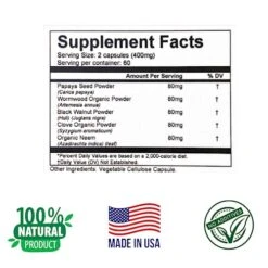 ParasiteCleaner - Natural Digestive Health Supplement With Papaya Seed, Wormwood, Black Walnut, Clove & Neem -Zoo Shop 51ZCev7ParL