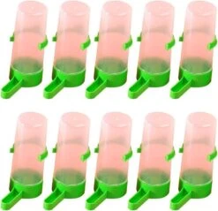 NOGRAX Parakeet Food Pet Bird Supplies 10PCS Medium Size Automatic Bird Parrot Feeding Cup Portable Feeder Cup Parrot Drinking Cup Bird Supplies Water Feeder (Color : Green, Size : 3.5x10.5cm)