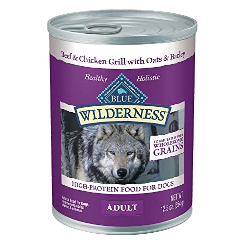 Blue Buffalo Wilderness High Protein Natural Adult Wet Dog Food Plus Wholesome Grains, Beef & Chicken Grill 12.5-oz Cans (Pack Of 12) 4 Blue Buffalo Wilderness High Protein Natural Adult Wet Dog Food Plus Wholesome Grains, Beef & Chicken Grill 12.5-oz Cans (Pack Of 12) - Image 2