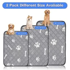 Yuehuam Washable Pee Pads For Dogs, 2 Pack Fast Drying Reusable Dog Training Pads, Super Absorbent Waterproof Whelping Training Mat For Puppy/Senior Dog Indoor, Outdoor And Car Travel -Zoo Shop 51ZffN6Q62L