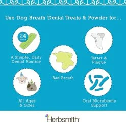 Herbsmith Dog Breath - Dog Dental Care Solution - Natural Dog Breath Freshener That Tackles Tartar - Dental Powder For Dogs - 500g Powder -Zoo Shop 51Zw16oEY5L
